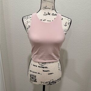 Athleta Light Pink longline high neck bra tank sz M